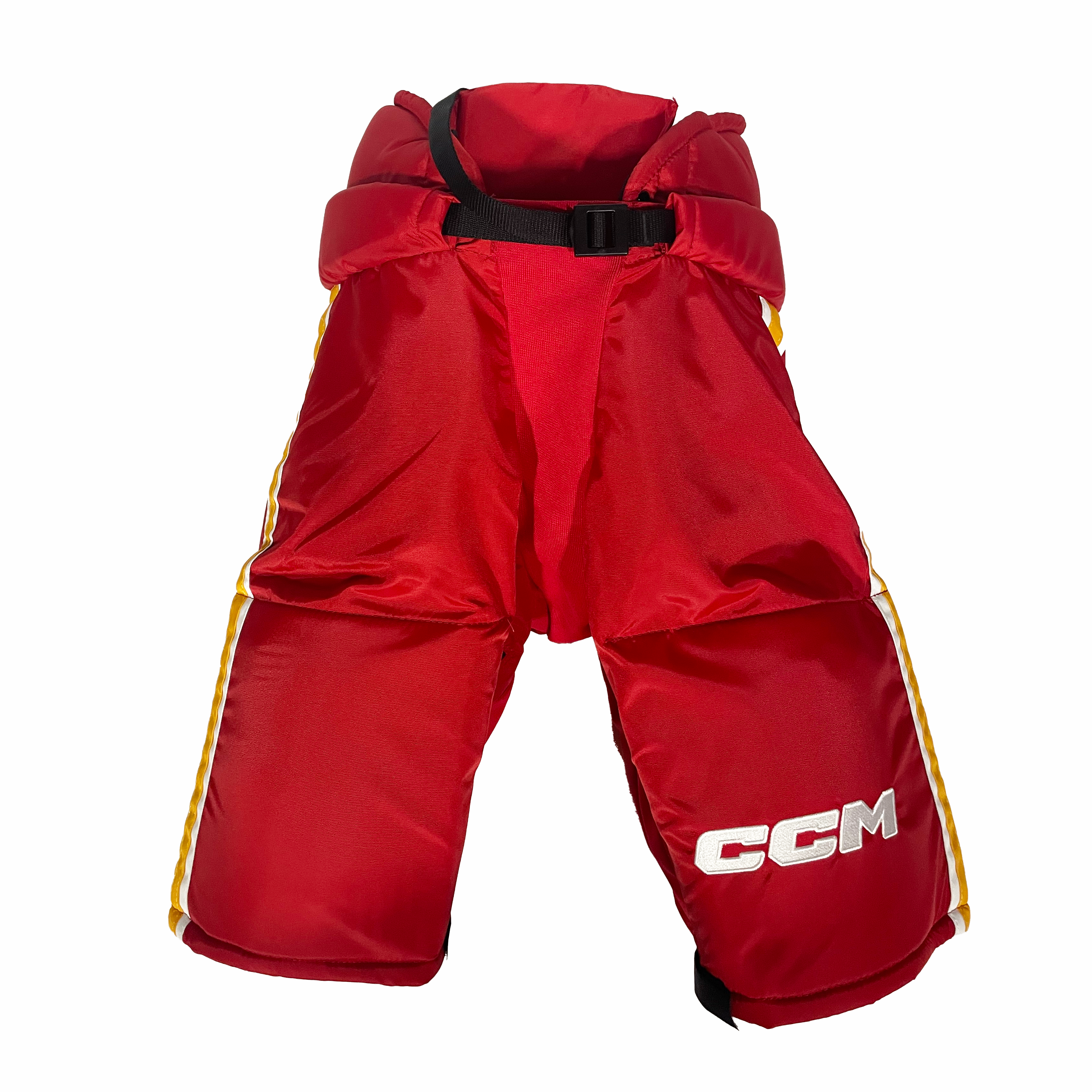 CCM HP70 - Pantalon de hockey professionnel NHL - Flames de Calgary (rouge/jaune/blanc)
